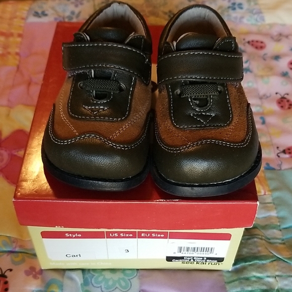 See Kai Run Soft Leather & Suede Baby Shoes. Size 3 & 4. New - Picture 1 of 4